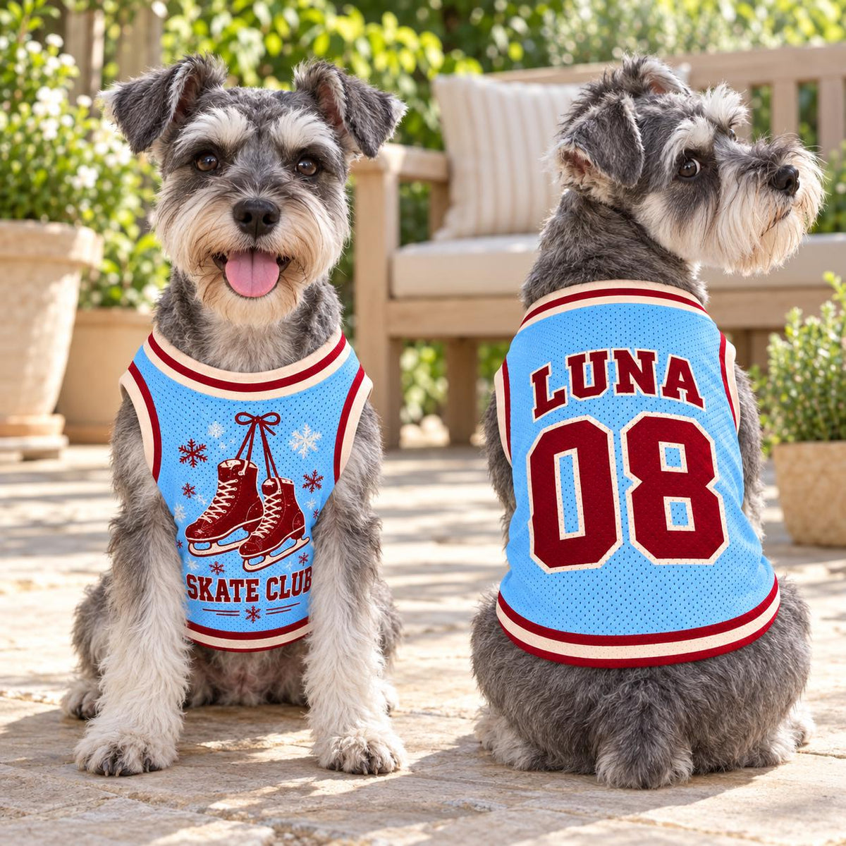 Ice Skate Pet Jersey, Personalized Dog Name Number Shirt, Winter Skating Pet Top, Skate Club Outfit, Custom Dog Gift