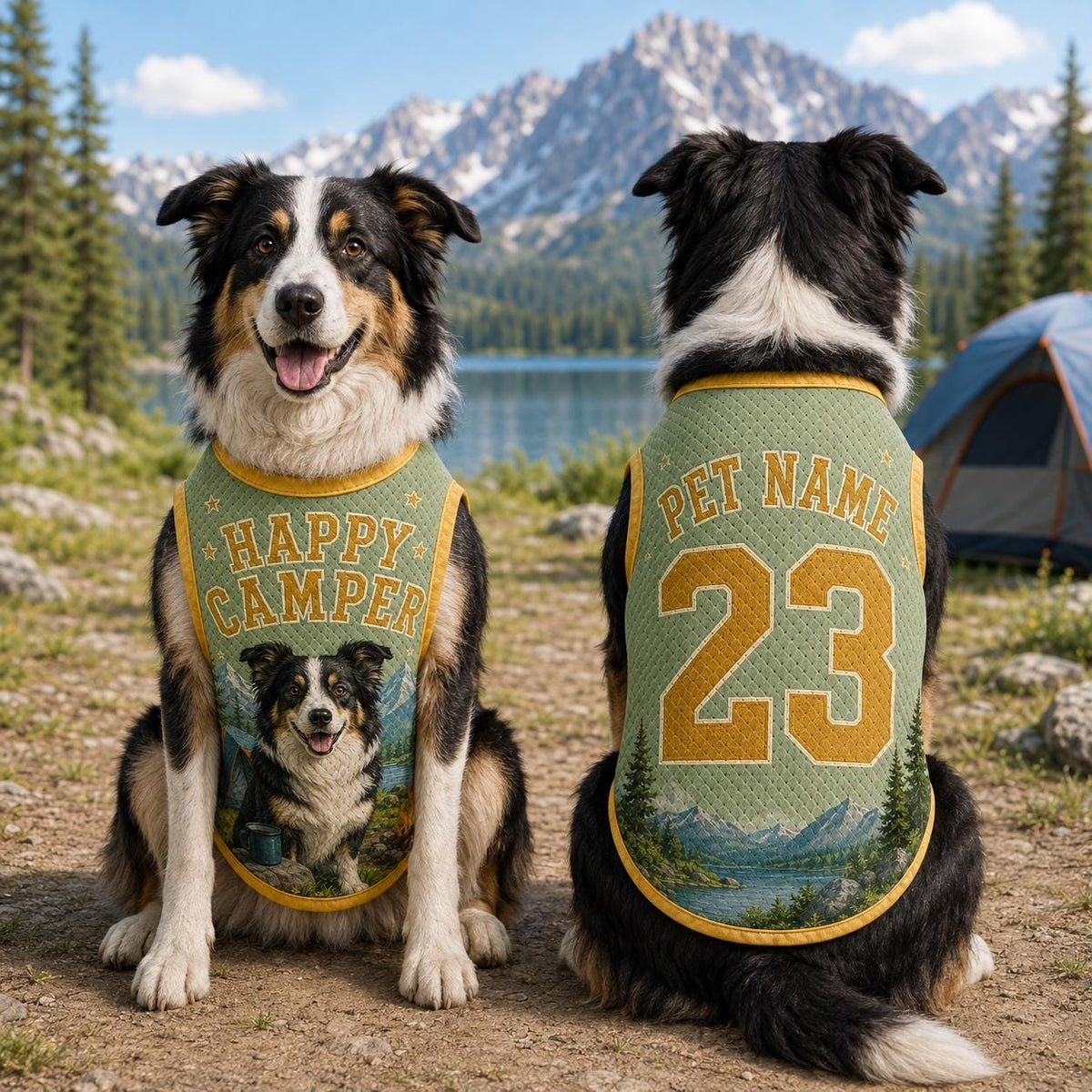 Camping Dog Pet Jersey, Personalized Outdoor Dog Shirt, Adventure Dog Apparel, Mountain Camp Pet Outfit, Custom Dog Lover Gift