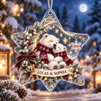 Personalized Polar Bear Christmas Ornament, Acrylic Family Keepsake, Custom Name Holiday Decor, Bear Lover Christmas Gift