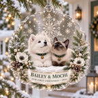 First Christmas Pet Ornament, Personalized Dog Cat Acrylic Keepsake, Custom Pet Name Holiday Decor, Pet Parent Christmas Gift