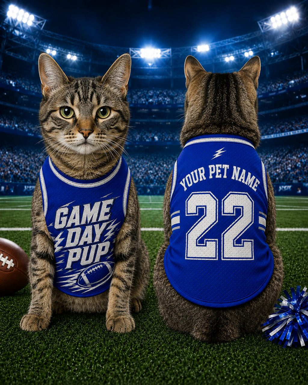 Game Day Pup Pet Jersey, Personalized Dog Name Number Shirt, American Football Puppy Outfit, Sports Fan Pet Apparel, Tailgate Gift