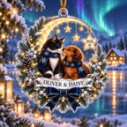 Dog & Cat Christmas Keepsake, Custom Pet Name Acrylic Ornament, Winter Holiday Decor, Personalized Pet Family Gift