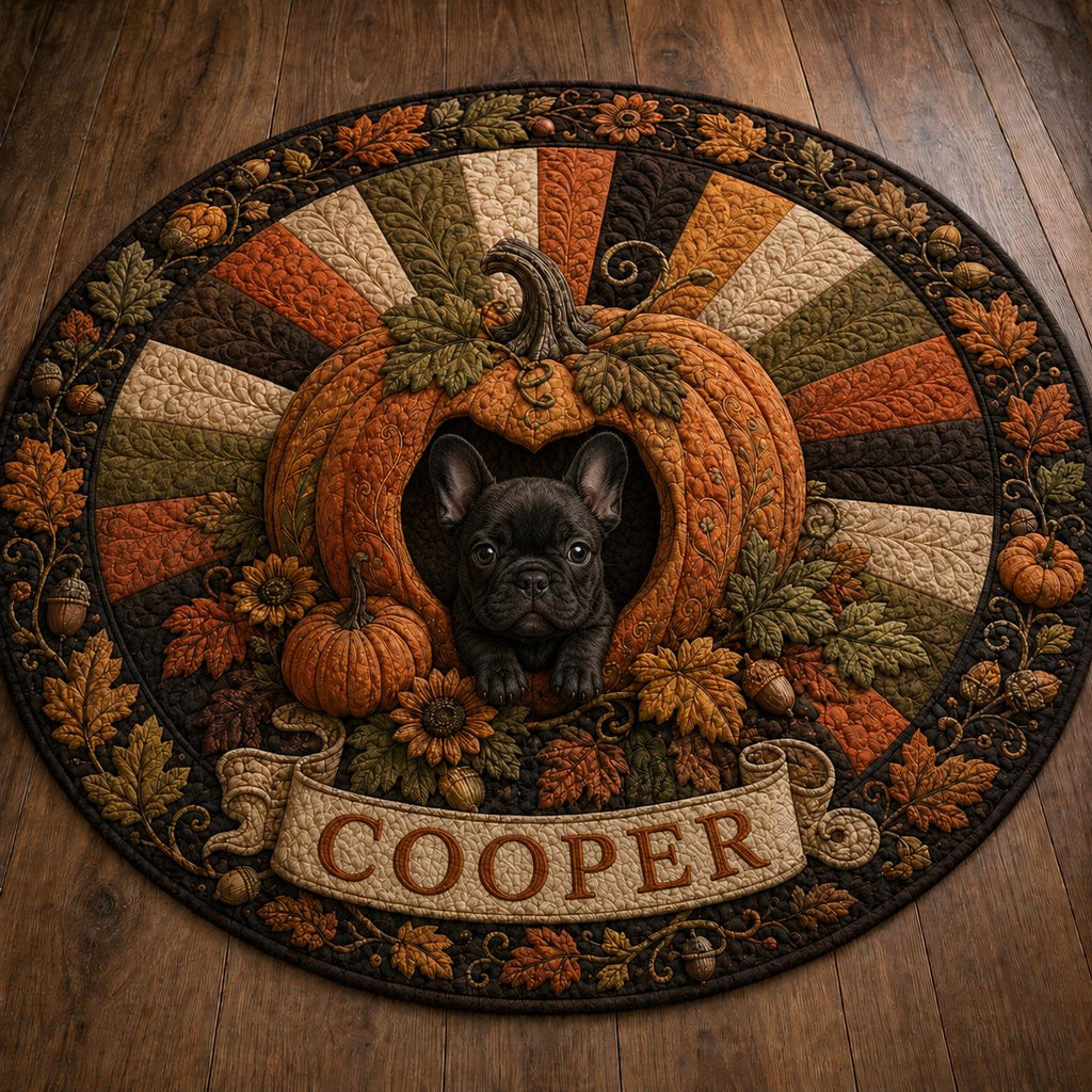 Pumpkin Cat Round Rug, Fall Autumn Cat Area Rug, Cozy Harvest Floor Mat, Cat Lover Gift, Thanksgiving Home Decor