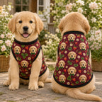 Custom Pet Face Dog Jersey, Personalized Puppy Shirt, Strawberry Floral Pet Outfit, Custom Photo Dog Vest, Dog Lover Gift