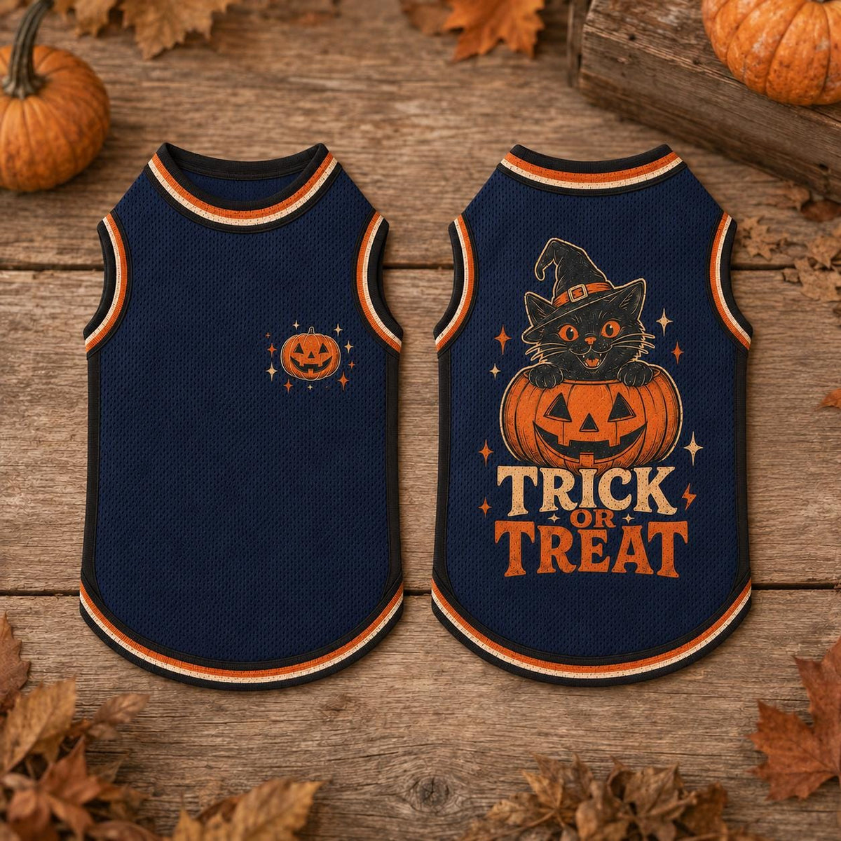 Trick or Treat Pet Jersey, Halloween Dog Shirt, Black Cat Pumpkin Costume, Spooky Pet Sports Top, Fall Pet Outfit, Pet Lover Gift