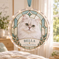 Cat Memorial Ornament, Personalized Pet Photo Acrylic Keepsake, Custom Name Sympathy Gift, Loss of Cat Remembrance Decor