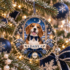 Winter Cat Ornament, Personalized Acrylic Christmas Keepsake, Custom Pet Name Year Decor, Cat Lover Holiday Gift