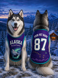 Alaska The Last Frontier Pet Jersey, Personalized Dog Name Number Shirt, Northern Lights Pet Outfit, Alaska Dog Lover Gift