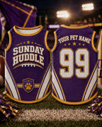Sunday Huddle Pet Jersey, Personalized Dog Name Number Shirt, American Football Puppy Outfit, Game Day Pet Apparel, Sports Fan Gift
