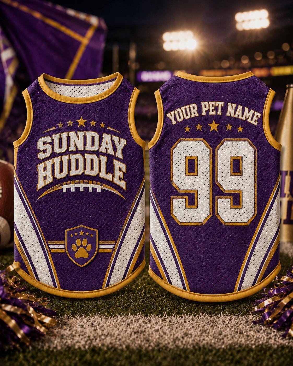 Sunday Huddle Pet Jersey, Personalized Dog Name Number Shirt, American Football Puppy Outfit, Game Day Pet Apparel, Sports Fan Gift