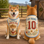 Western Ranch Dog Jersey, Personalized Cowboy Pet Shirt, Country Dog Outfit, Custom Ranch Star Puppy Apparel, Farm Dog Lover Gift