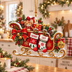 Personalized Christmas Sleigh Ornament, Custom Names Acrylic Ornament, Stocking Keepsake, Christmas 2026 Gift