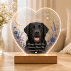 Pet Memorial Night Light, Custom Dog Photo Plaque, Personalized Acrylic Lamp, Black Lab Keepsake, Sympathy Gift for Her