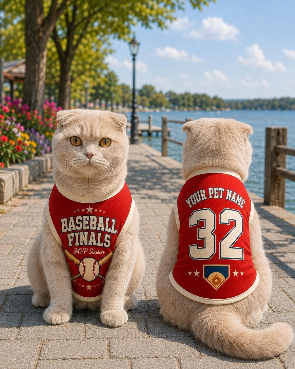 Baseball Finals Pet Jersey, Personalized Dog Name Number Shirt, MVP Season Puppy Outfit, Red Varsity Game Day Pet Top