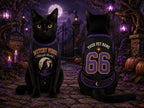 Witchy Vibes Pet Jersey, Personalized Dog Name Number Shirt, Midnight Mischief Halloween Costume, Black Cat Pet Outfit