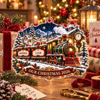 Christmas Train Ornament, Personalized Acrylic Keepsake, Custom Name Holiday Train Decor, Our Christmas 2026 Gift