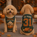 Pumpkin Patch Pup Pet Jersey, Personalized Dog Name Number Shirt, Corgi Halloween Outfit, Fall Pumpkin Pet Costume, Autumn Dog Gift