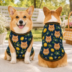 Custom Pet Face Cat Jersey, Personalized Cat Shirt, Lemon Floral Pet Outfit, Custom Photo Cat Vest, Cat Lover Gift