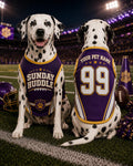Sunday Huddle Pet Jersey, Personalized Dog Name Number Shirt, American Football Puppy Outfit, Game Day Pet Apparel, Sports Fan Gift