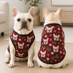 Custom Pet Face Dog Jersey, Personalized Puppy Shirt, Strawberry Floral Pet Outfit, Custom Photo Dog Vest, Dog Lover Gift