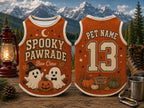 Spooky Pawrade Pet Jersey, Custom Name Number Dog Shirt, Boo Crew Ghost Outfit, Pumpkin Patch Fall Costume, Halloween Pet Gift