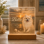 Frenchie Memorial Light, Personalized Dog Photo Lamp, Sunset Acrylic Plaque, Pet Loss Keepsake, Gift for Frenchie Mom