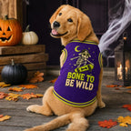 Bone To Be Wild Pet Jersey, Halloween Dog Shirt, Skeleton Skateboard Pet Outfit, Purple Spooky Dog Jersey, Halloween Pet Gift