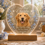 Dog Memorial Night Light, Personalized Pet Loss Acrylic Plaque, Custom Photo Remembrance Sign, Sympathy Gift for Her