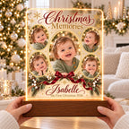 Christmas Memories Lamp, Personalized Baby Acrylic Photo Plaque, Custom Name Year, First Christmas Keepsake