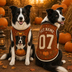 Pumpkin Dog Jersey, Personalized Pet Name Number Shirt, Fall Harvest Pet Outfit, Golden Retriever Autumn Jersey, Thanksgiving Dog Gift