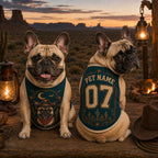 Cowboy Dog Jersey, Personalized Pet Name Number Shirt, Western Corgi Outfit, Desert Rodeo Pet Jersey, Custom Dog Gift