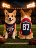 Touchdown Tails Pet Jersey, Personalized Dog Name Number Shirt, American Football Puppy Outfit, Game Day Pet Apparel, Sports Fan Gift