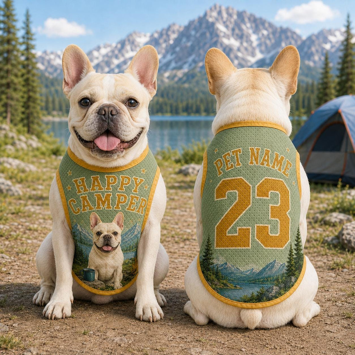 Camping Dog Pet Jersey, Personalized Outdoor Dog Shirt, Adventure Dog Apparel, Mountain Camp Pet Outfit, Custom Dog Lover Gift