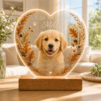 Dog Memorial Night Light, Personalized Pet Photo Acrylic Plaque, Golden Retriever Remembrance, Pet Loss Gift for Her