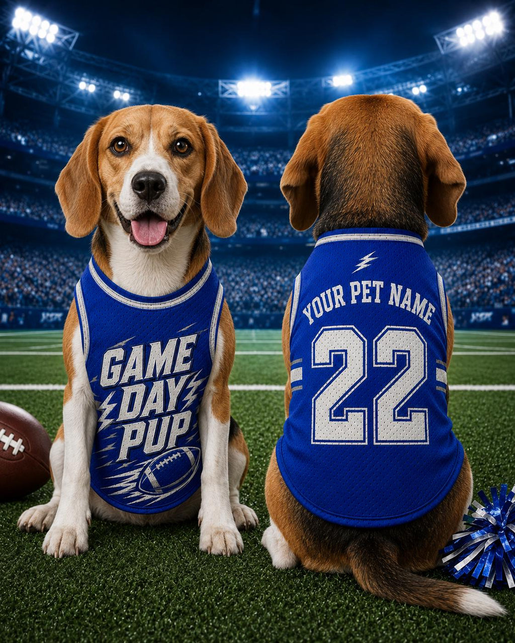 Game Day Pup Pet Jersey, Personalized Dog Name Number Shirt, American Football Puppy Outfit, Sports Fan Pet Apparel, Tailgate Gift