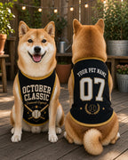 Personalized Pet Sports Jersey, Custom Dog Name Number Shirt, October Classic Outfit, Game Day Puppy Apparel, Baseball Fan Gift