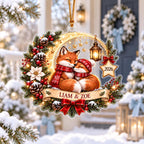 Personalized Fox Christmas Ornament, Custom Couple Names Acrylic Keepsake, Fox Couple Ornament, Christmas 2026 Gift