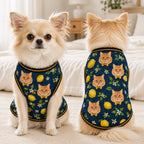 Custom Pet Face Cat Jersey, Personalized Cat Shirt, Lemon Floral Pet Outfit, Custom Photo Cat Vest, Cat Lover Gift