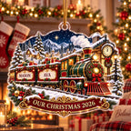 Christmas Train Ornament, Personalized Acrylic Keepsake, Custom Name Holiday Train Decor, Our Christmas 2026 Gift