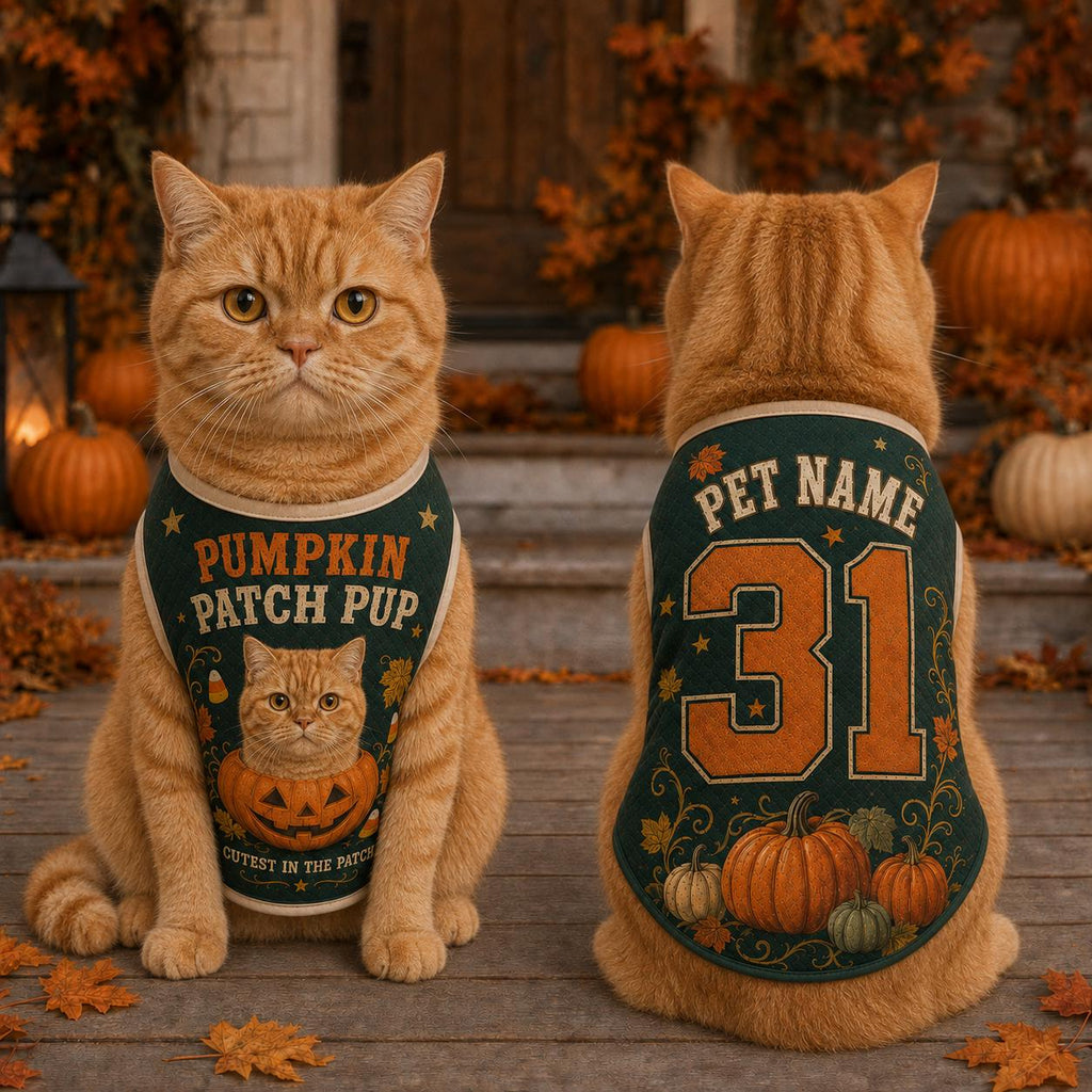 Pumpkin Patch Pup Pet Jersey, Personalized Dog Name Number Shirt, Corgi Halloween Outfit, Fall Pumpkin Pet Costume, Autumn Dog Gift