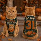 Pumpkin Patch Pup Pet Jersey, Personalized Dog Name Number Shirt, Corgi Halloween Outfit, Fall Pumpkin Pet Costume, Autumn Dog Gift
