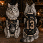 Little Familiar Pet Jersey, Personalized Witch Dog Shirt, Custom Pet Name Number Halloween Vest, Magic in Every Paw Pet Outfit