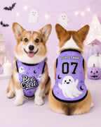 Boo Crew Pet Shirt, Personalized Dog Cat Name Number Jersey, Cute Ghost Halloween Costume, Purple Spooky Season Outfit, Pet Gift