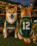 Gridiron Paws Pet Jersey, Custom Dog Name Number Shirt, American Football Puppy Outfit, Game Day Pet Apparel, Sports Fan Gift