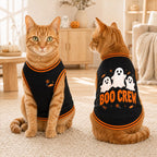 Boo Crew Pet Jersey, Halloween Dog Shirt, Cute Ghost Pet Outfit, Black Orange Spooky Dog Jersey, Halloween Pet Gift