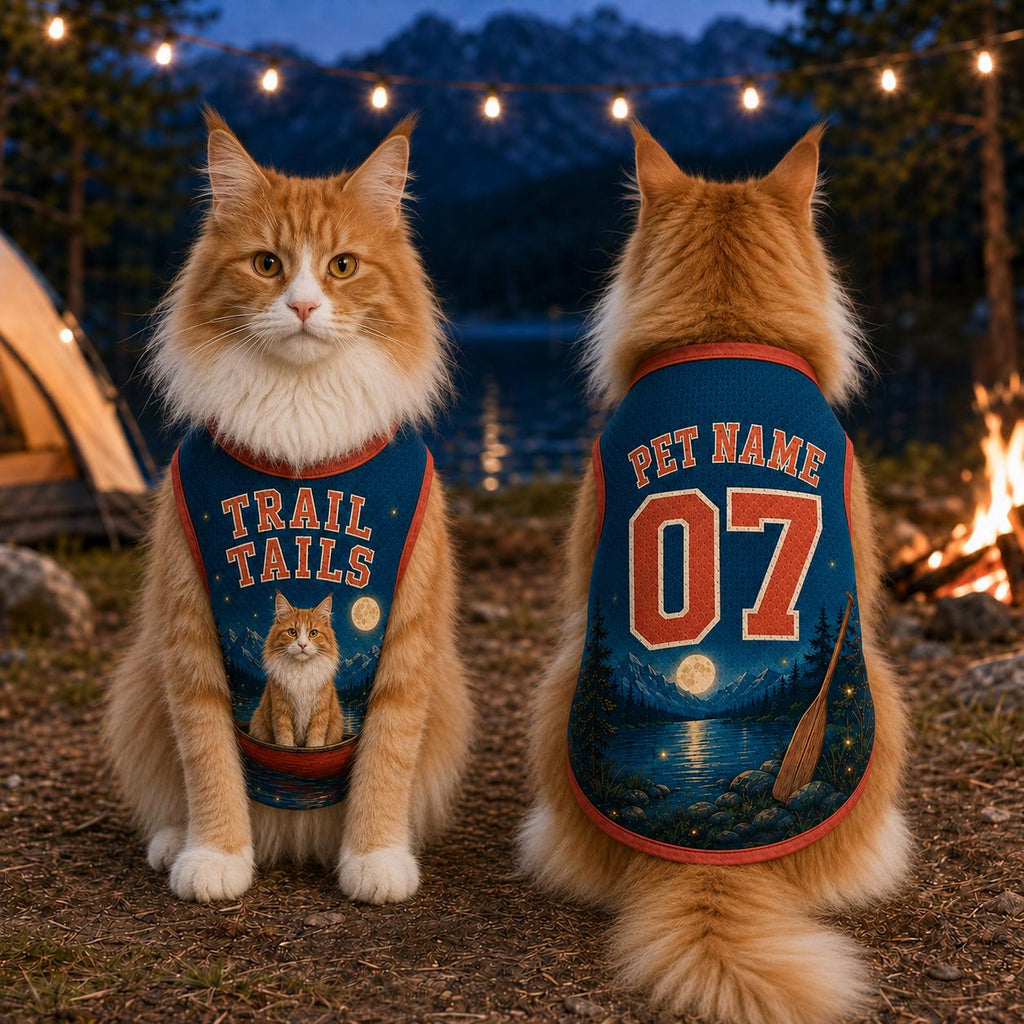 Camping Dog Jersey, Personalized Adventure Pet Shirt, Custom Trail Dog Outfit, Canoe Hiking Puppy Apparel, Outdoor Dog Lover Gift