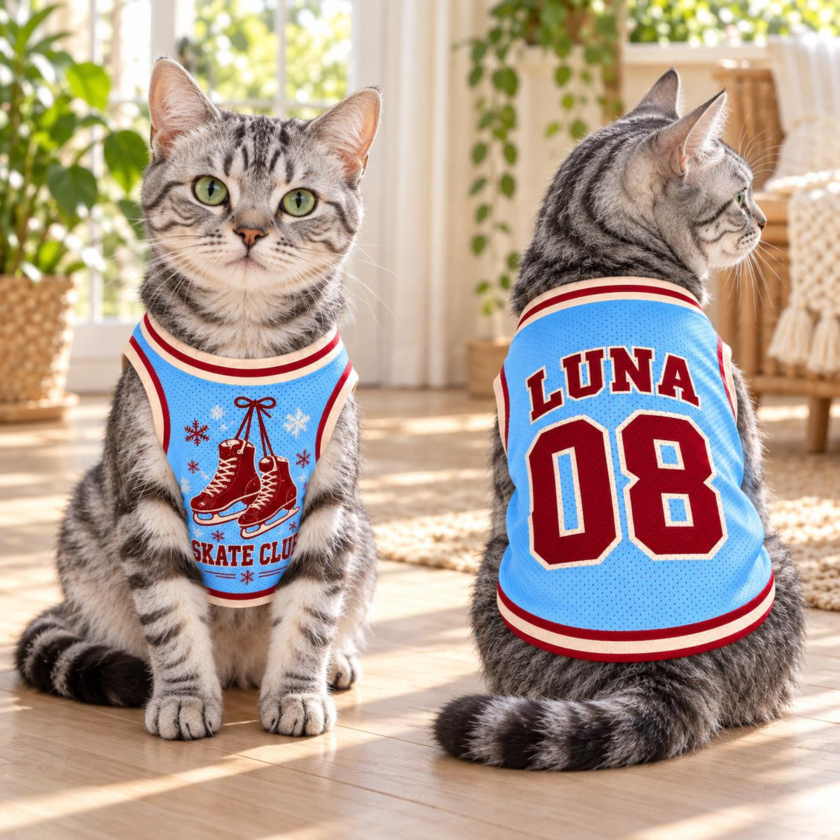 Ice Skate Pet Jersey, Personalized Dog Name Number Shirt, Winter Skating Pet Top, Skate Club Outfit, Custom Dog Gift