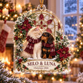Dog Cat Christmas Ornament, Personalized Pet Name Acrylic Keepsake, Dachshund Cat Holiday Decor, Pet Lover Christmas Gift