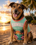 Hawaii Aloha State Pet Jersey, Personalized Dog Name Number Shirt, Tropical Beach Pet Outfit, Hawaiian Dog Gift
