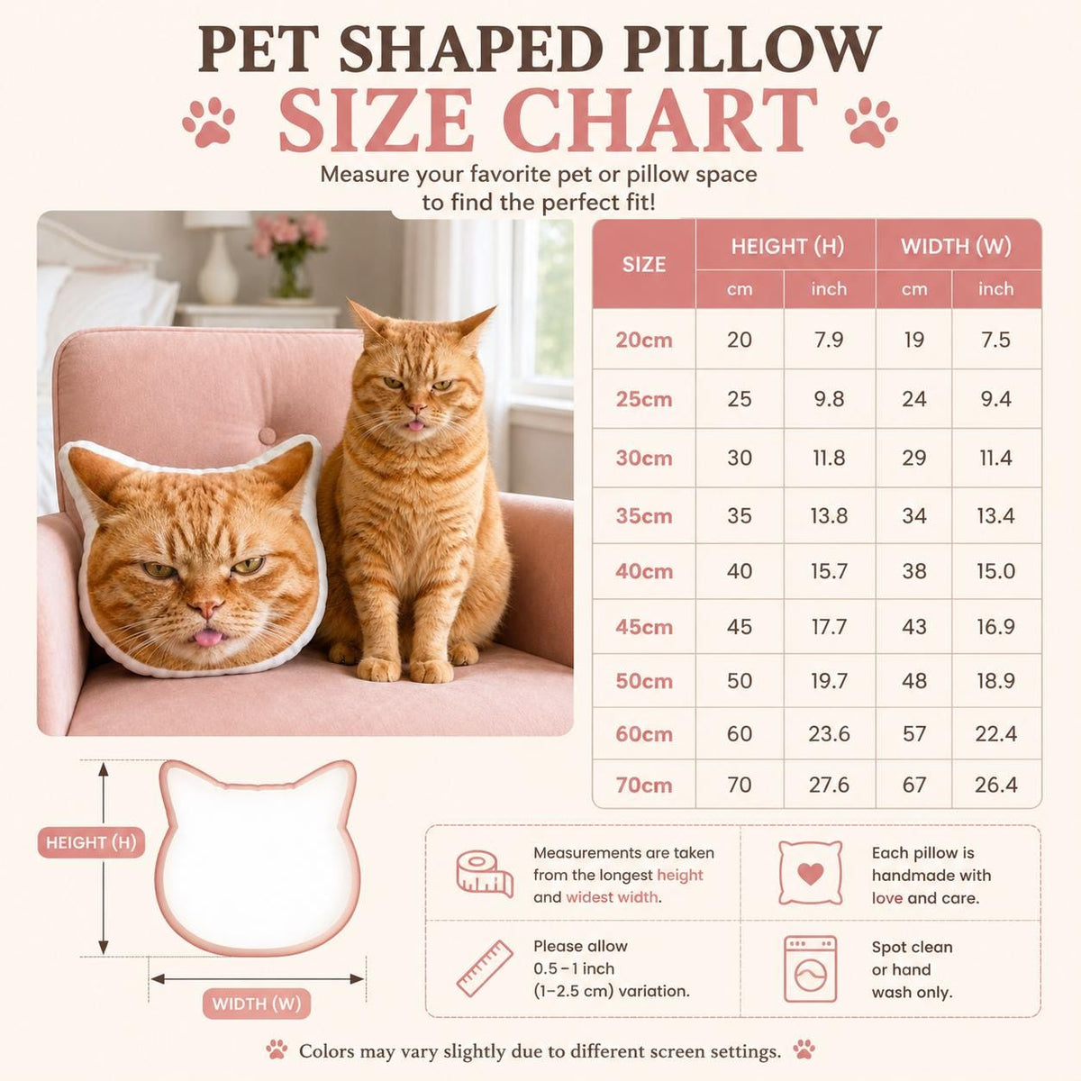 Funny Cat Face Pillow, Custom Pet Photo Cushion, Personalized Cat Head Pillow, Orange Tabby Keepsake, Cat Lover Gift